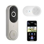 guggre 1080p Wireless Video Doorbell & Indoor Ring Chime, Enhanced Security with AI Human Detection, 2-Way Audio, HD Night Vision, AES-128 Cloud Storage, Real-Time Alerts, Smart Home Protection