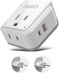 Ceptics Brazil Power Plug Adapter Travel Set, 20W PD & QC, Safe Dual USB & USB-C 3.1A - 2 USA Socket - Compact & Powerful - Also Use in Peru, Chile - Includes Type C, Type N Swadapt Attachments