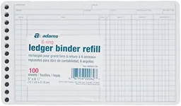 Adams® Ledger Sheets, 5" x 8", Gree