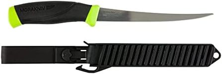 Morakniv Companion Stainless Steel Fish Fillet Knife with Sheath, Black/Yellow, 6.1 Inch