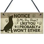 RED OCEAN FUNNY Dog Sign For Home Hanging Wall Plaque Funny Pet Sign For Dog Friendship Gift Home Decor Keepsake