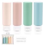 MAYCREATE® 4pcs 50ML Travel Bottles for Toiletries, Empty Soft PE Travel Containers with Lid, Travel Shampoo Lotion Dispenser Travel Bottle for Cream, Toiletries, Gel, Hand Sanitizer