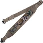 BOOSTEADY Two Point Rifle Sling with Swivels,Durable Shoulder Padded Gun Strap-Khaki & Camo