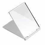 G2PLUS Portable Folding Vanity Mirror Single Side Travel Shower Shaving Mirror, 4.5'' x 3.15'' x 0.1'' (Silver White)