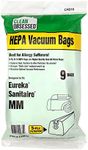 Clean Obsessed H-10 HEPA Bags Type MM Bags Replacement For Eureka Mighty Mite Models 3670, 3680 & Sanitaire Models S3680 & 3680. - 9 Cloth HEPA Bags per package