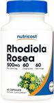 Nutricost Rhodiola Rosea 500mg, 60 Vegetarian Capsules - Gluten Free and Non-GMO Rhodiola Rosea Supplement