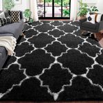 Amdrebio Black and White Area Rug f