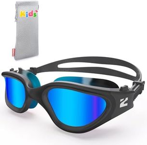 ZIONOR G1MINI ULTRA Lunettes de natation pour enfants - Polarisées confortables - Anti-buée - Protection UV - Pour filles et garçons (années 3 à 14) (mélange noir, gris, bleu)