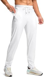 G Gradual Men's 30"/32"/34"/36" Inseam Tall Sweatpants with Zipper Pockets(White,36-L)