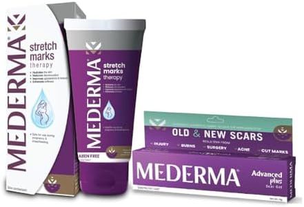 MEDERMA Stretch Mark Removal Therapy 50g & Advance Plus Scar Removal Gel 10g Combo