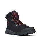 Columbia FAIRBANKS WATERPROOF OMNI-HEAT Waterproof Men's Snow Boots, Black x Rusty, 9 UK