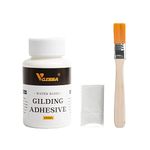 VGSEBA Gilding Adhesive, 100ml Epoxy Resin Water Based Gold Leaf Glue for Craft, Arts, Wood Use (Brush + Gloves)