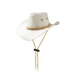 Cowboy Hat White Sun Cap Faux Felt Leather Suede Fancy Dress Party Costume Outfit Western Travel Outdoor Sun Protection Mens Womens