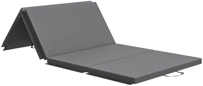 HOMCOM Tapis de gymnastique pliable, tapis gymnastique épais, 180 x 80 x 5 cm, avec poignée, tapis de sol pour yoga, mma, sport, fitness, pilates, revêtement synthétique, gris