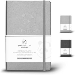 Panda Planner Gray Hardcover Venture Planner - Calendar, Agenda & Business Journal Organizer for Entrepreneurs & Startups - Goal Oriented - Undated Quarterly, Weekly, Daily Planner by - 5.25” x 8.25”