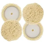 TCP Global 6" 100% Wool Hook & Loop Grip Buffing Pad for Compound Cutting & Polishing (Pack of 2)