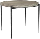 Hekman Furniture Pub Table with Forged Legs Gray Finish, Sturdy Wooden Material Compact Round Shape Solid Slab Top, Forged Iron Base Sleek Metal Legs Modern Counter Height Table Best for Living Room