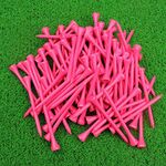 Crestgolf Bamboo Golf Tee 3-1/4 inch Pack of 100, Pink, 83mm