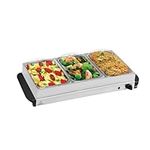 Buffet Warmer Food Server 3 Tray Hot Plate – 3 x 1.5L Large Pans Keep Food & Plates Hot for Longer –Compact Table Top Design – 200W Electric Adjustable Temperature Control ZANBEEL