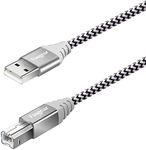 USB Printer Cable 1m, Fasgear Braided USB 2.0 Type A to B Printer Scanner Cord Compatible with Brother, Epson, Canon, Samsung, HP, Lexmark, Xerox, and Piano, DAC (3ft, Gray)