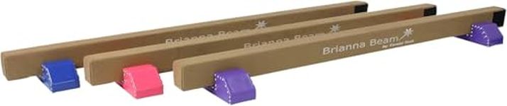 Tumbl Trak Brianna Gymnastics Suede Balance Beam for Kids Home Training, Purple Beam Legs, 2.4 m x 10 cm x 15 cm