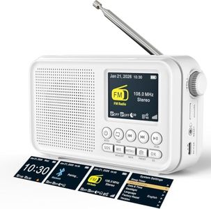 Portable FM Radio with Bluetooth, NOAA Weather Radio, 3000mAh Rechargeable