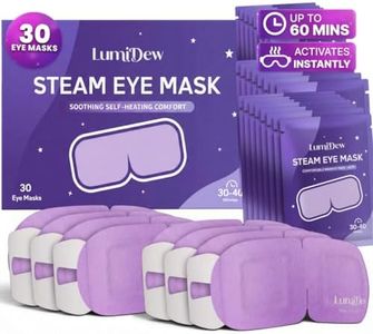 LumiDew Steam Eye Mask, Self Heating Heated Eye Mask for Sleep, Warm Compress for Eyes, Moist Heat for Dry Eye Relief, Stye Eye Treatment, Spa, Travel Essentials, Unscented 30 Pack