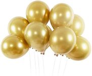 OOTDAY Gold Balloons, 50PCS Birthday Balloons, Shiny Metallic Balloons, 12inch(30cm) 100% Latex Helium Balloons, Birthday Party Graduation Baby Shower Wedding Holiday Balloon Decoration