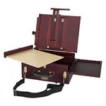 Soho Urban Artist Pochade Box Artist Easel - Plein Aire French Easel Fully Adjustable Infinite Range of Angles For Oil, Watercolor Painting & Pastels, Lightweight & Portable, Stained Lacquered Wood