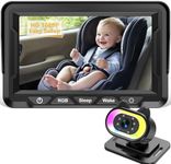 Wkzay Baby Car Camera HD 1080P - 150° Wide Angle, Night Vision, Adjustable View, LED Lights, Easy Installation, Infant Safety, Rear Seat Monitoring for Car Travel