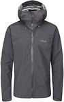 Rab Men's Downpour Plus 2.0 Waterproof Breathable Jacket for Hiking, Trekking, & Climbing - Graphene - Large