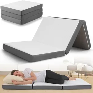 Tri Folding Mattress Twin with Memory Foam Layer - 4 Inch Trifold Foldable Bed Mattress with Washable Cover | Twin Size Mattress 75" x 38" x 4" Non-Slip Bottom Camping Floor Mattress Guest Bed