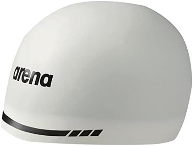 Arena 3D Soft USA Unisex Adult Silicone Swim Cap for Men and Women Swimming Pool Practice and Racing Swim Kit, White, Large