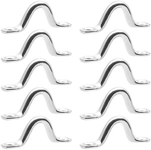 Ourbest 10Pcs 316 Stainless Steel Kayak Pad Eye Straps Hump Deck Loops Ring Tie Down Anchor Point U-Shaped Saddle Yacht Bow Handle Hump Secure for Marine Boat Kayak Canoe Rigging 5mm