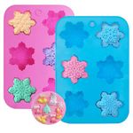 Silicone Snowflakes Mold, DanziX 3 Pack Snowflakes Silicone Cake Soap Mold Handmade Christmas Molds-Rich Snowflakes Shapes