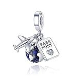 MULA 925 Sterling Silver Charms for Bracelets and Necklaces Airplane Passport Dangle Pendants Beads Butterfly Dragonfly Charms Jewelry Gift for Women Girls