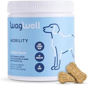 WagWell Mobility Chews for Dogs | Vet-Formulated for Joint Support with Glucosamine, Chondroitin, MSM & Omegas | for Dogs of All Ages & Sizes, All Natural, Made in USA | Chicken Flavor, 60 Chews