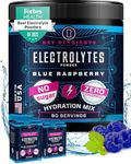 KEY NUTRIENTS Multivitamin Electrolytes Powder No Sugar - Sweet Blue Raspberry Electrolyte Powder - Endurance & Energy Supplement - Hydration Powder - No Calories - 90 Servings - Made in USA