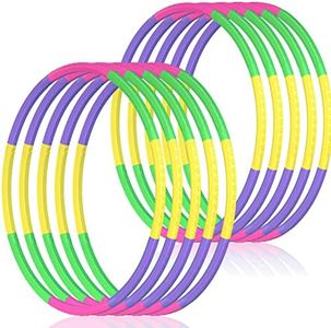 2Buyshop 10 Pack Toy Color Hoop for Kids, Size Adjustable & Detachable Length Kids Adjustable Hoop Plastic Toys for Kids Adults Party Games, Gymnastics, Dog Agility Equipment, Christmas Wreath