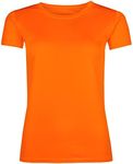 Ladies Breathable Performance Sports T Shirt (S, Bright Orange)