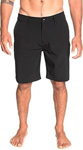 Quiksilver Men's Union Amphibian Hybrid 20 Inch Outseam Water Friendly Short, Black Solid, 30