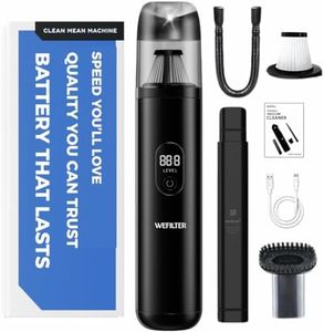 WeFilter High Power Portable LED Car & Home Vacuum Cleaner | 11000 PA Powerful Suction | 3-in-1 Functions with Air Blowing | 3 Attachments | 6000 Mah Battery | 2 Modes | 6 Months Warranty