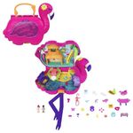 Polly Pocket HGC41 Flamingo Party, Play Set with 26 Surprises (including Micro Margot & Friend Dolls), Palm Slide, Swing, Banquet, Water Area, and More, Toy Gift from 4 Years