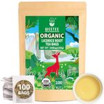 WT WEETEE Organic Licorice Root Tea Bags, USDA Organic Pure Licorice Root Herbal Tea 100 Count, Naturally Caffeine-free