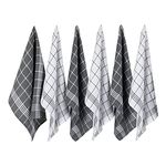 DII Waffle Weave Kitchen Collection 100% Cotton, Machine Washable, Fast Drying and Absorbent, Dishtowel Set, Gray 6 Count