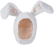 BOBILIKE Plush Fun Bunny Ears Hood Women Costume Hats Christmas Gift Warm Soft and Cozy, White