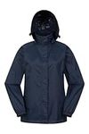 Mountain Warehouse Pakka Womens Waterproof Packable Jacket - Foldaway Hood Jacket, Ladies Coat, Lightweight Rain Jacket - For Spring Summer, Walking, Travelling Navy 12