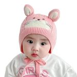 REFFER Baby Winter caps Unisex Beanie fit for 3 Months to 4 Years Old Toddler Baby Winter Caps for Kids Boy's and Girl's Free Size (Pink)