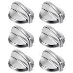 Blutoget WB03T10325 Heavy Metal Knobs 6 Pack Fit for General Electric GE Cooktop Burner Range Control Knob -Replaces AP5690210 PS3510510 2691864 PS3510510 Burner Stove Knob