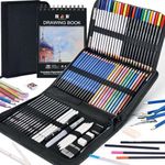 Art Supplies Drawing Pencils Set, Pro Sketching Pencils Coloring Set with Colored, Graphite, Charcoal, Watercolor, Sketch Book,Ideal Gift for Artists Adults Teens Beginners